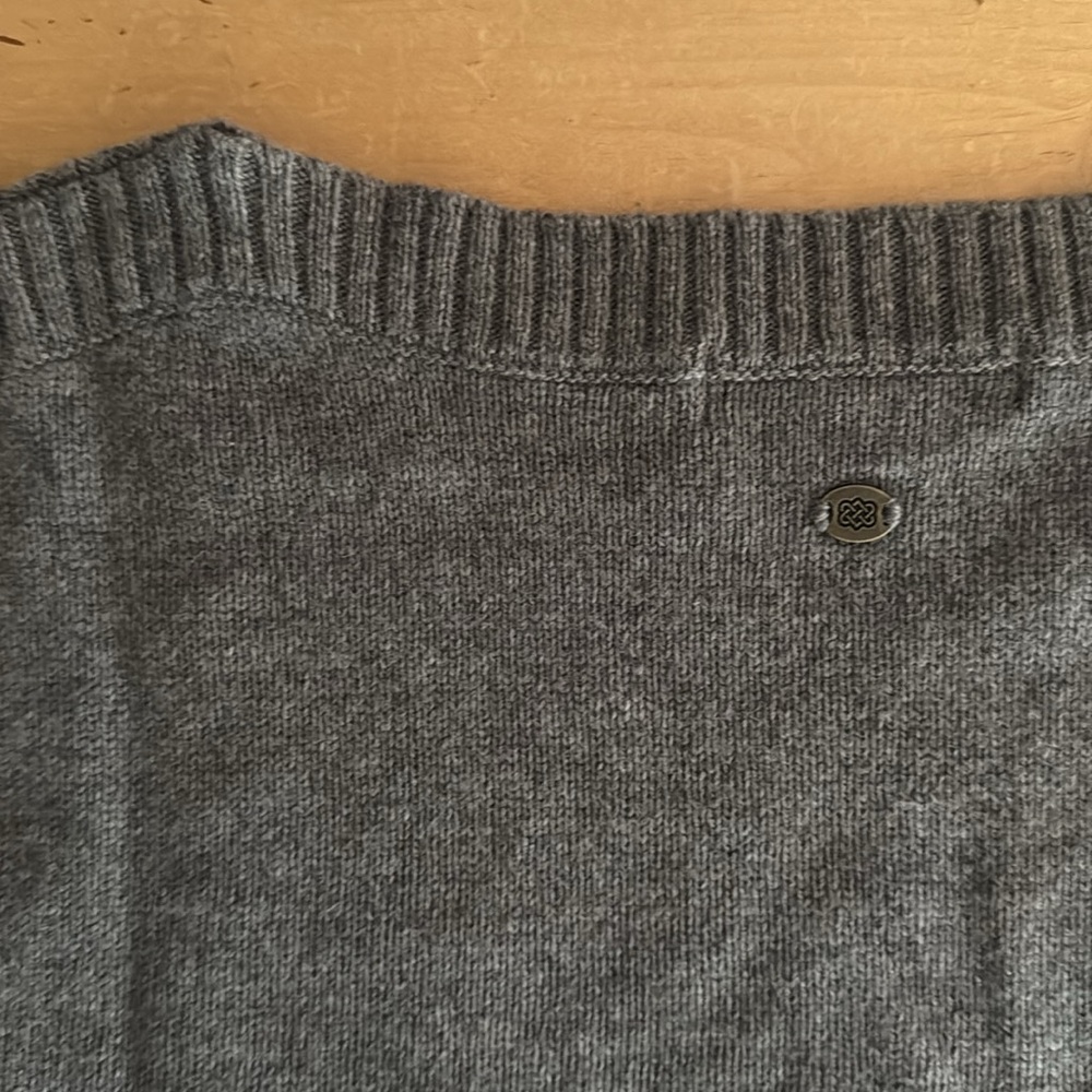 Sherpa Merino Wool Blend Boatneck Sweater Women's M Taupe Fairisle NWT - Picture 3 of 7